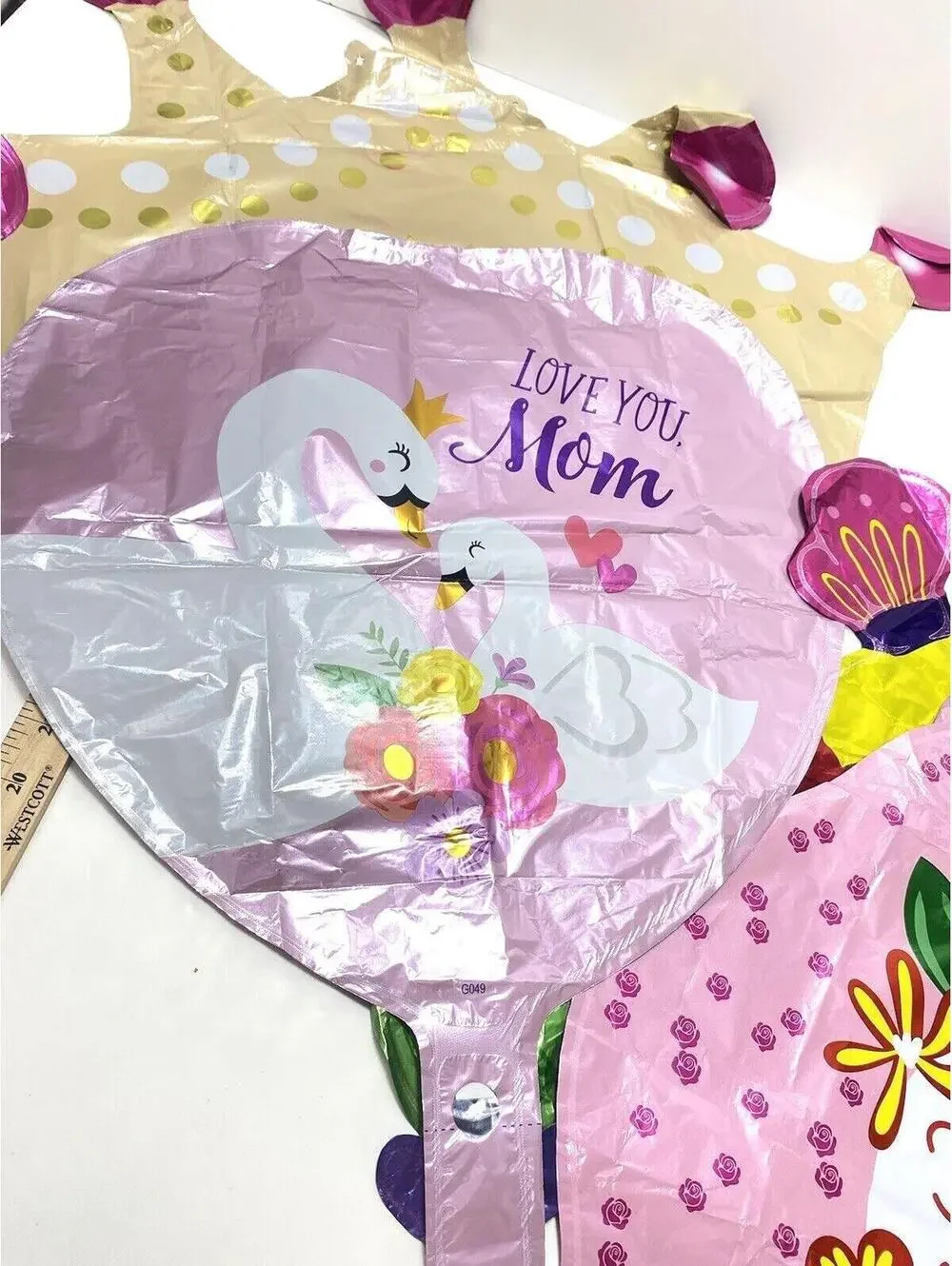 Happy Mothers Day Foil Balloons 7pc Set Heart Star Flower Decor New Celebration